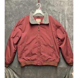 L.L.Bean Coat Men’s XL Red Fleece Lined Waterproof Zip Heavy Duty Bomber Work 90
